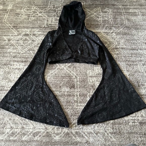 KILLSTAR Witchhead Hooded Crop Top Goth Witchy - Picture 3 of 8